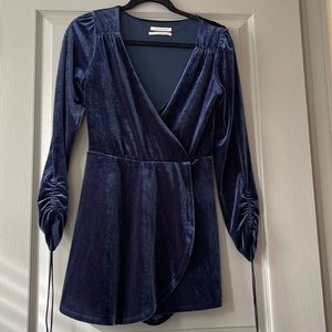 Urban Outfitters Blue Velvet Romper